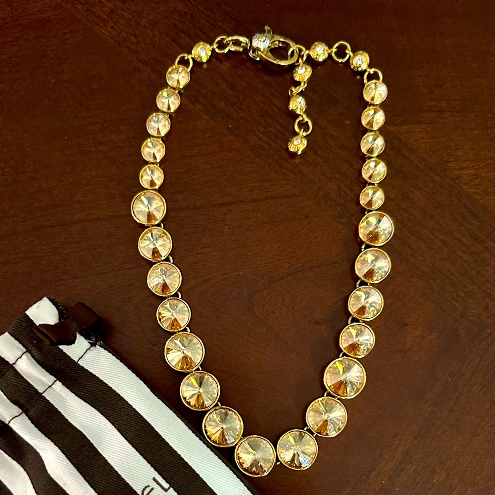 Vintage Gorgeous Henri Bendel Gold Plated Crystal Statement Necklace & Bag VGUC